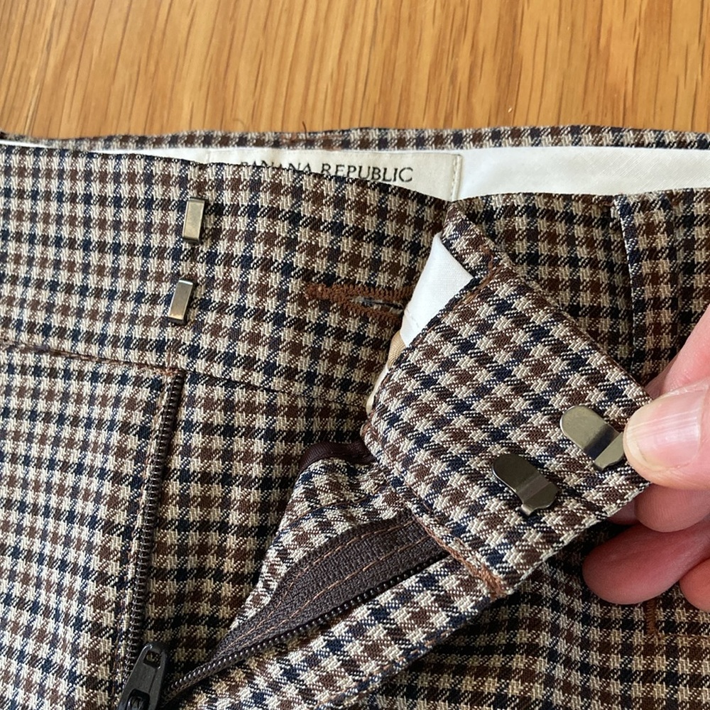 NWT Banana Republic Siena Straight Italian Wool Pant, Plaid, Sz. 10. - Picture 3 of 5
